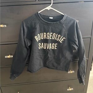 Clare V. Black Sweatshirt Bourgeoisie Sauvage small